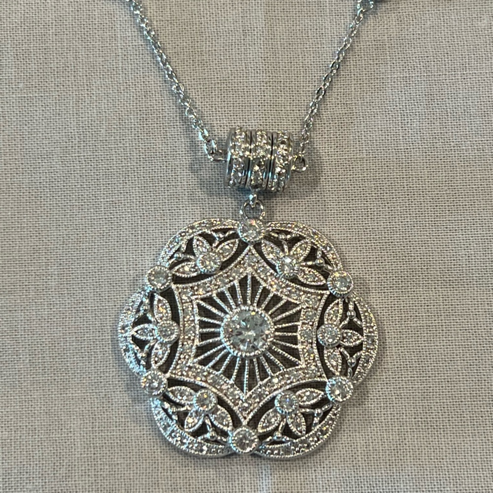 Joseph Esposito Diamonique smart snap Sterling necklace